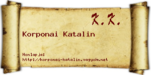Korponai Katalin névjegykártya