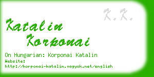 katalin korponai business card